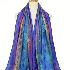 Beautiful Peacock Feather Jacquard Large Scarf